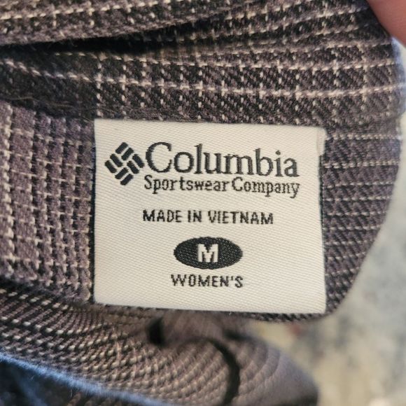 Columbia Women's Small Black and Gray Western Flannel Long Sleeved Button Shirt - Picture 2 of 9